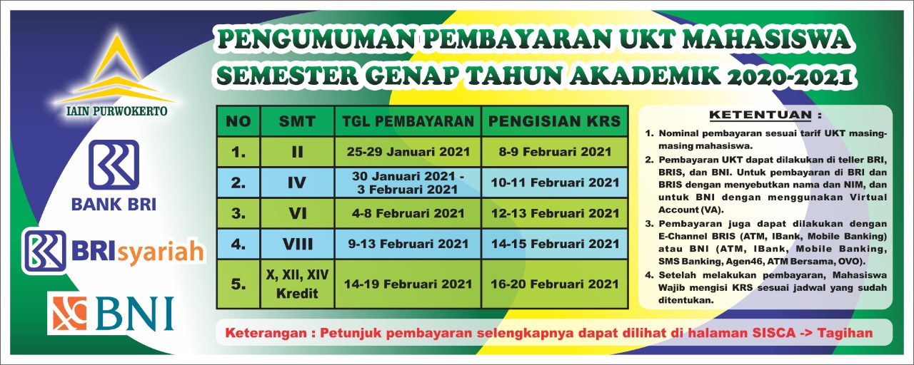 Pengumuman Pembayaran UKT & Pengisian KRS Semester Genap 2020/2021 ...